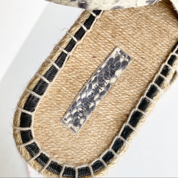 Pour La Victoire Snake Embossed Olivia Espadrilles Flat Sandals 8.5 - Picture 8 of 14